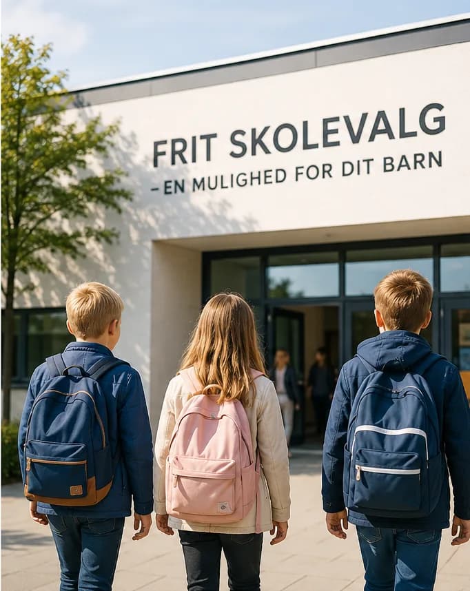 Frit skolevalg: børn på vej ind på en skole
